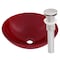 Novatto ROSSO Glass Vessel Bathroom Sink Set, Brushed Nickel TIG-8305BN - alternate 1